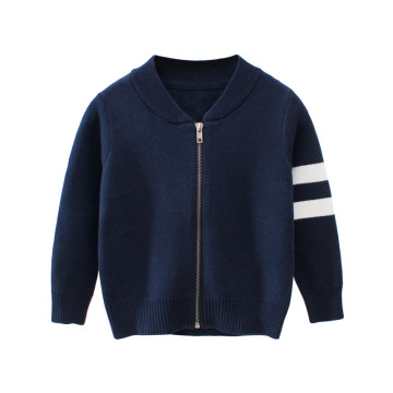Factory direct sale boy boutique toddler boy sweaters 2 color zipper kids cardigan sweater