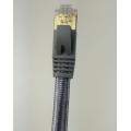 Abgeschirmtes Cat7-Flach-Nylon-geflochtenes Ethernet-Kabel