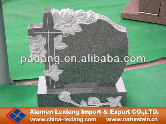 Red granite headstone