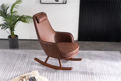 Mid-century Modern Style Rocking Chair with Removable Cover and Reclining Feature