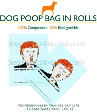 Biodegradable Plastic Doggy Poop Bag for Dog Waste, Pick Up Waste Pet Dog Poop Bag With Printing