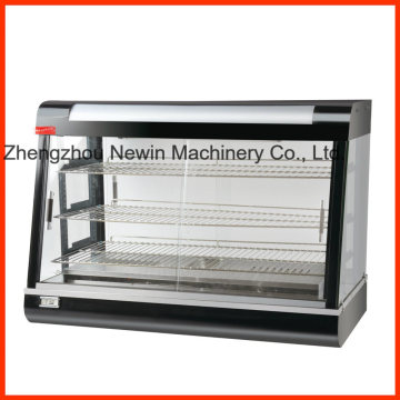 3 Layer Black Curved Glass Food Warming Showcase
