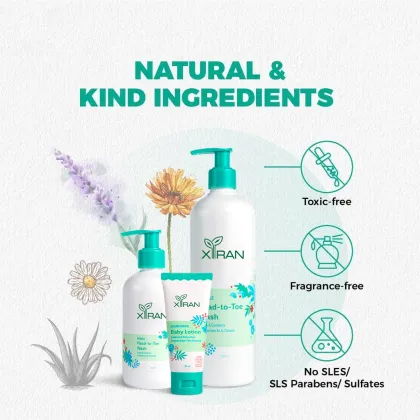 Organic Baby Skin Care Set: Private Label Bathing Products Includes Face Wash and Moisturizing Body Wash