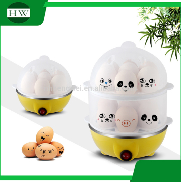customer customized logo double deck plastic 14 eggs multi function mini electric egg boiler cooker poacher cooking machine