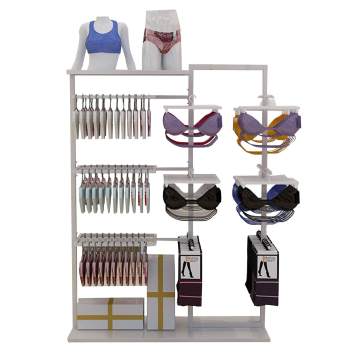 Customisierte doppelseitige Metal -Boutique -Kleidung und Dessous -Display -Rack