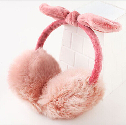 Women Faux Fur Ear Muffs for Winter with Cute Hair Bow 0380