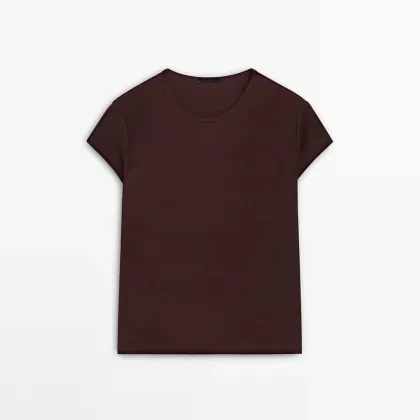 Women's 100% pure cotton short sleeved T-shirt