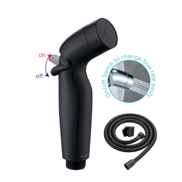 Leelongs Portable Wall-Mounted Black Toilet Bidet with Holder and Hose