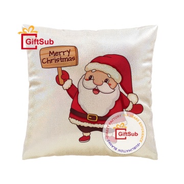 Personalized 40x40 cm Sublimation Glitter Pillow Case in Double-Sided Printing: Customizable Square Shape Pillow Cover