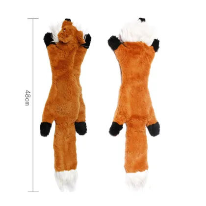 Squeaky Plush Fox Dog Toy