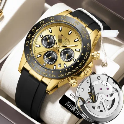 Life Water Resistant A59 Automatic Wrist Watch - High Quality Calendar Hollow Waterproof Luminous Men's Watch