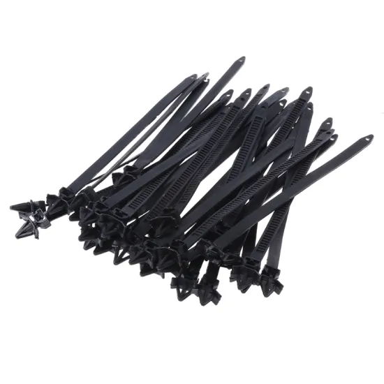 2019 New 30 Pcs 175mm Nylon Black Car Cable Strap Push Mount Wire Tie Retainer Clip Clamp new