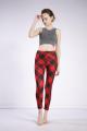 Quần legging thun lưng cao có in hình Tartan dành cho nữ