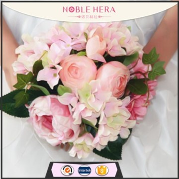 2015 Romantic pink artificial wild flower peony bouquet for wedding