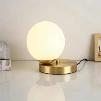 Modern Simple LED Desk Lamp: All Copper Design for Study, Bedroom, Hotel, and Table Décor