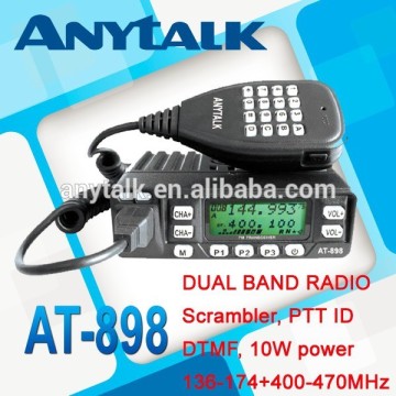 10W power DTMF PTT ID AT-898 dual band mobile two way radio