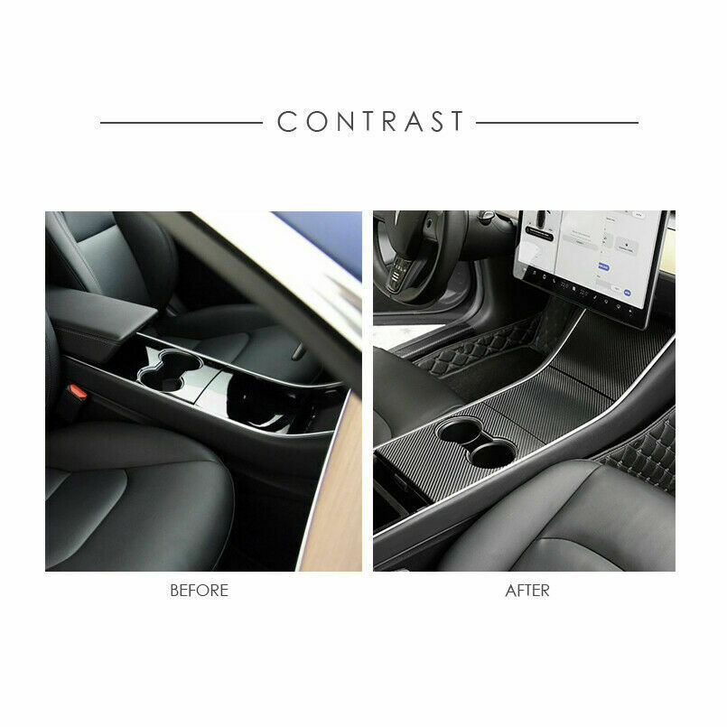 Car Interior Decal Carbon Fiber Refit Central Console Sticker Protect