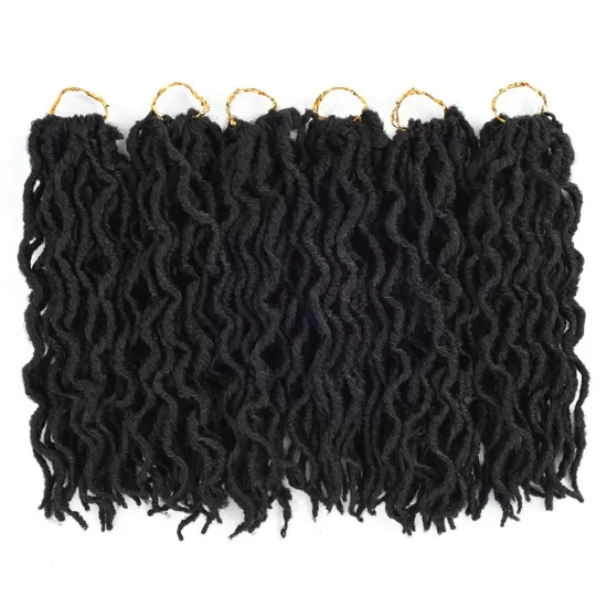 AliLeader Wholesale Synthetic Goddess Nu Faux Locs Curly Crochet Hair Extensions 5 Colors Wavy Faux Locs