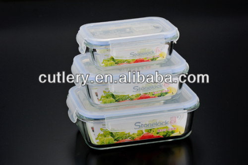 Rectangular Hermetic Glass Food Container set