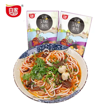 Chinese Foods Rice Noodles With Seasoning Yunnan Bridge Noodle