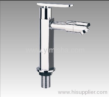 198mmx G1/2x Dia.22mm Brass Water Faucet For Basin With Rectangular Handle 