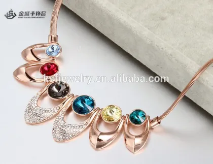 2015 Beautiful CZ Crystal Necklace Jewelry/Crystal Statement Necklace