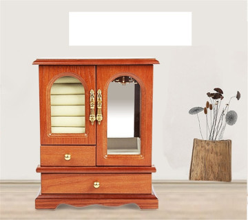 Solid Wood Archaize Finish Wooden Zoned Jewelry Box