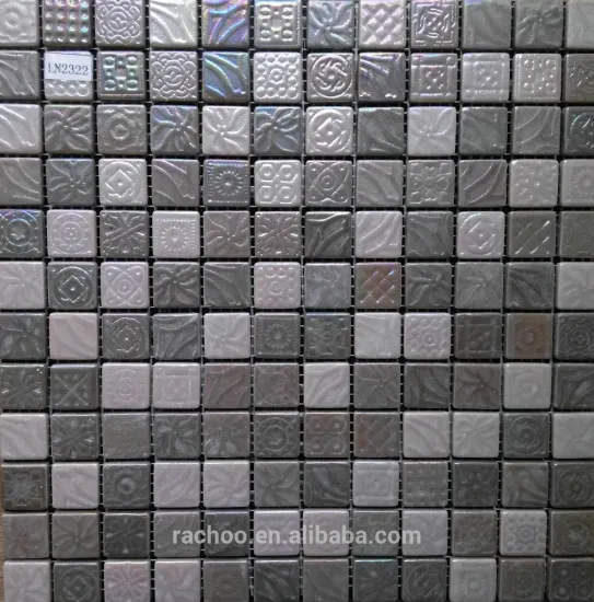 Black solid glass mosaic tile floor bathroom kitchen decor.