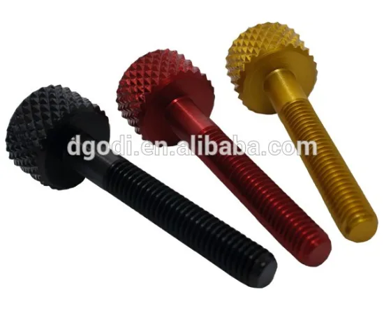 color anodized aluminum knurled head thumb screw