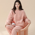 women's autumn and winter pajamas flannel thickened fleece