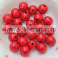 Many Of Red Color Crack Smooth Loose Round Acrylic 6MM Beads With Reasonable Price