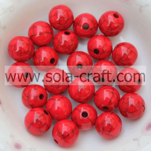 Beaucoup de perles acryliques rondes lâches lisses de couleur rouge 6MM avec un prix raisonnable