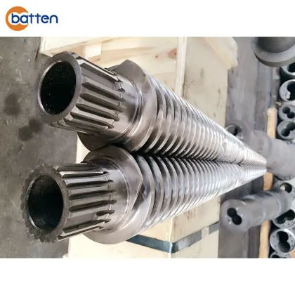 Conical twin extruder screw barrel for PVC extruder