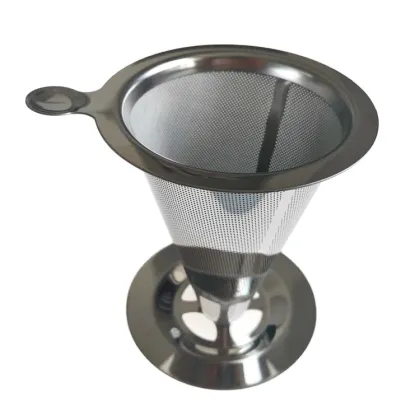 Stainless Steel Cone Pour Over Coffee Dripper Filter