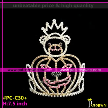 Bear Pumpkin tiaras,cheap halloween pageant crowns