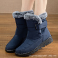 Flat bottomed waterproof cotton boots provide warmth