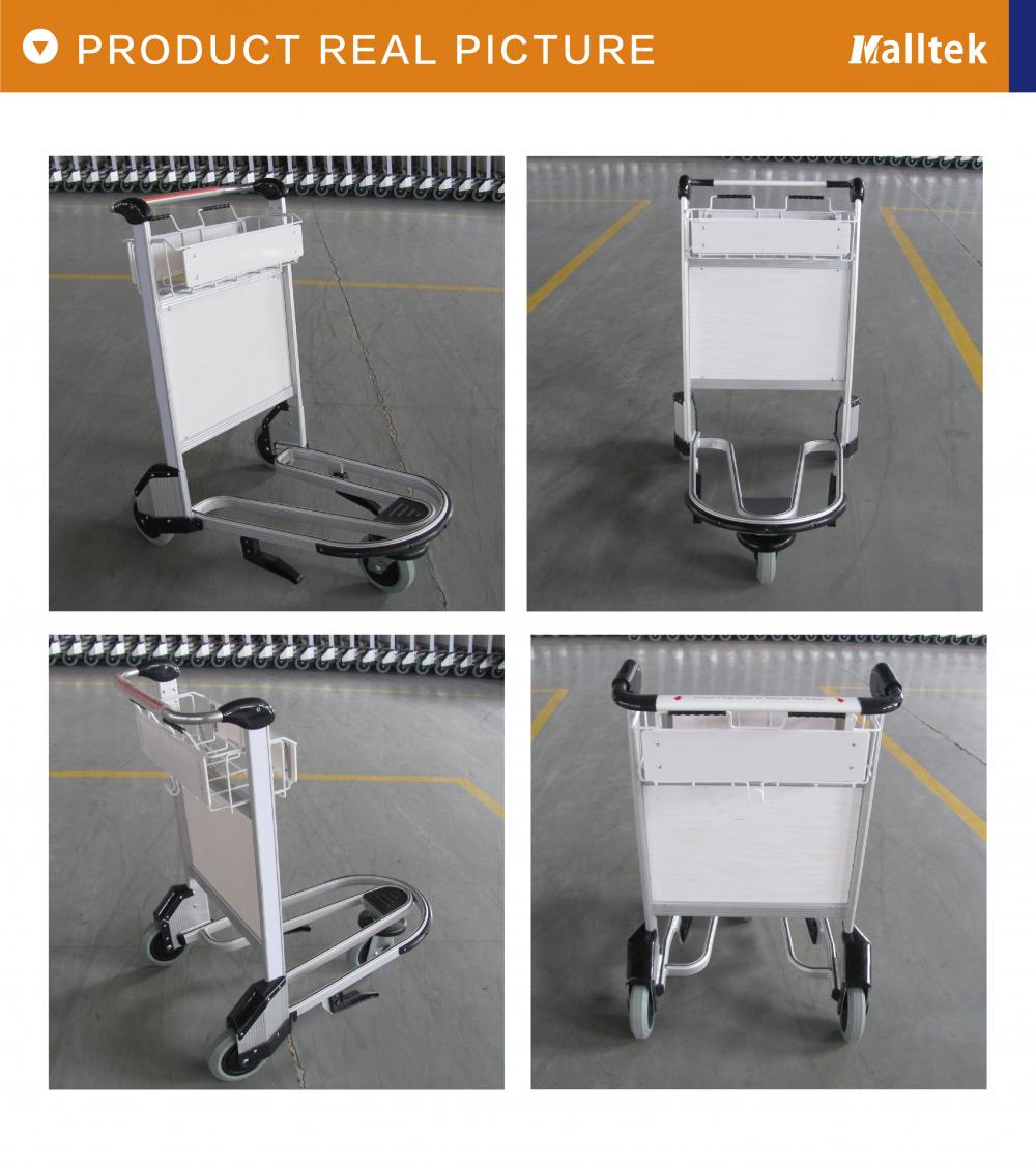 3 wheel aluminum alloy handbrake airport trolley