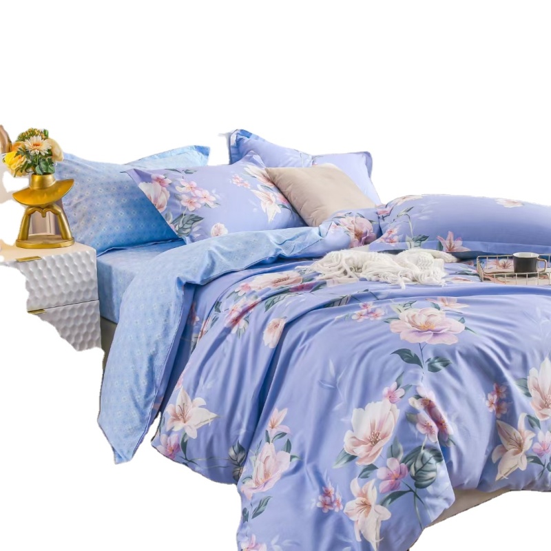 Cotton Reactive Print Flower Design Bed Cover Sets