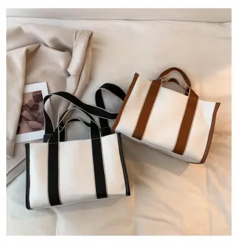 New Fashion Canvas Bag: Stylish Korean-Style Insulated High-Capacity Handbag for Women - One Shoulder & Crossbody Tote Bag