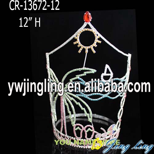 Yaz Gümüş Palmiye Ağacı Crown Pageant Tiara