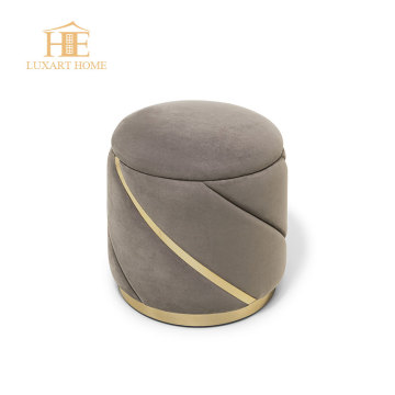 Modern Velvet Fabric Ottoman Pouf Dressing Stool
