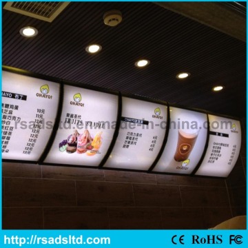 Restaurant Light Box Menu Board From China