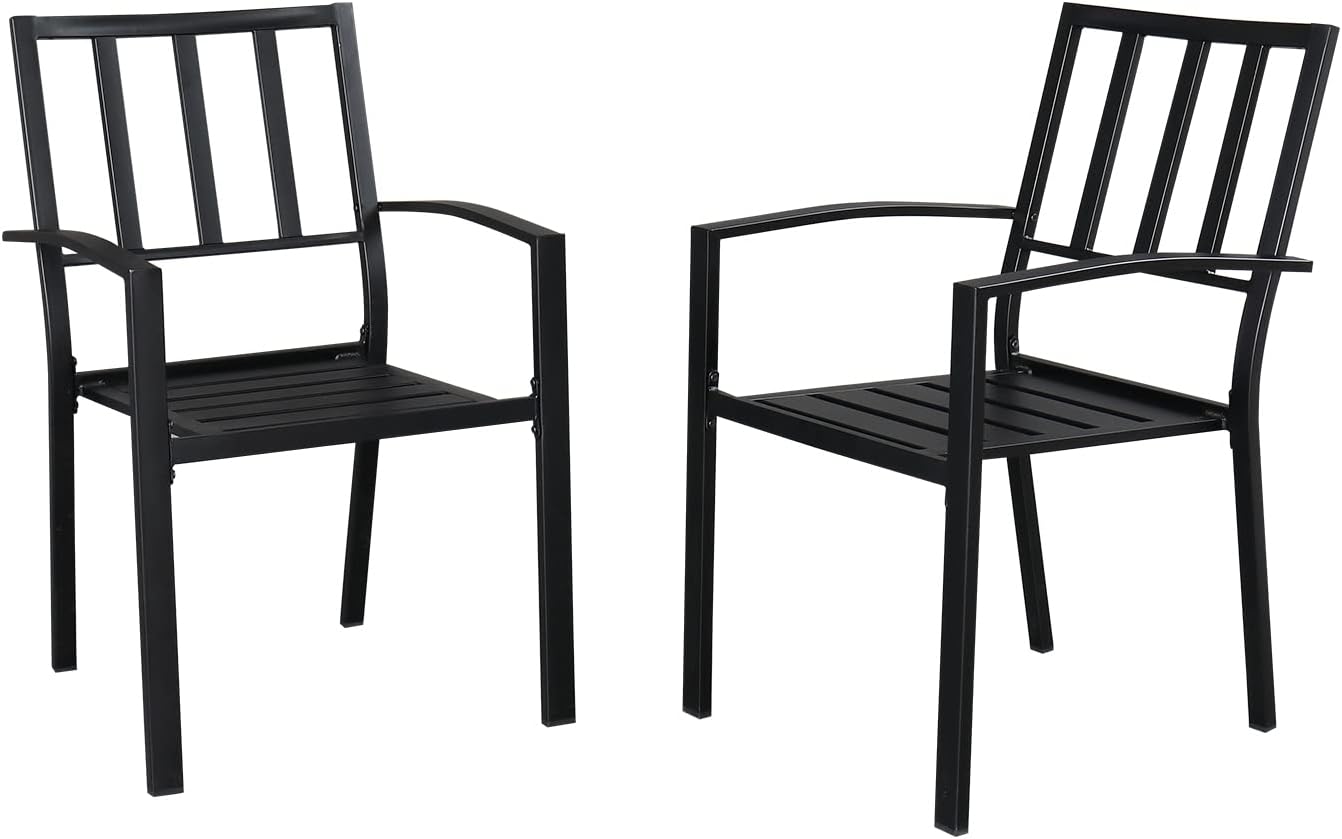 Stackable outdoor chair made of carbon steel