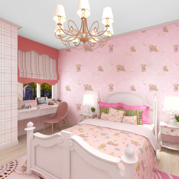 Customized 3D Cartoon Wallpaper Rolls for Girls' Kids Room Decoration