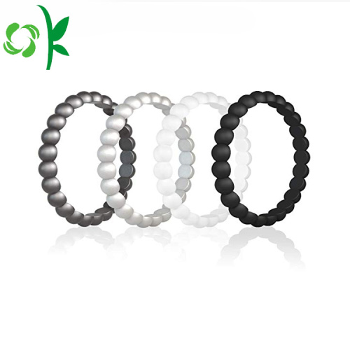 Fashion Design Silicone Wedding Bead Ring And Band