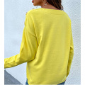 Womens Soft Round Neck Cotton Sweaters