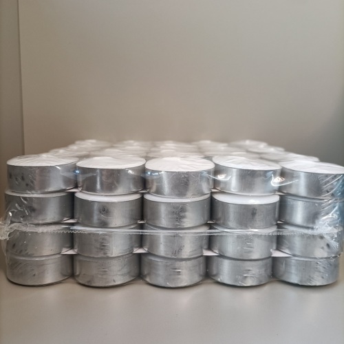 100pack pressed white tealight wax candles