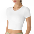 Camiseta de deportes blancos Mujeres Tops de montar transpirable