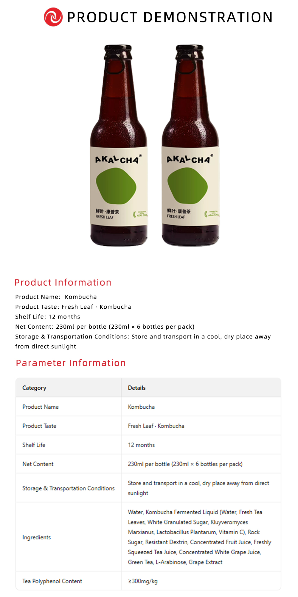 Fresh Leaf Kombucha Fermented Sparkling Drink X