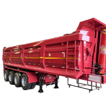 50 tons achterste kantel 3 assen u type hydraulische cilinder 70t eind dump trailer 4 as semi-oplegger